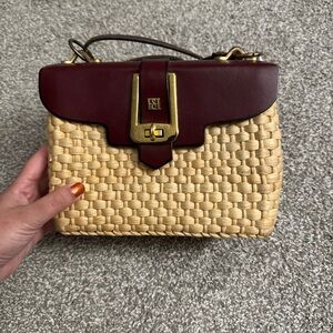 Vintage Borelli Wicker Leather Handbag